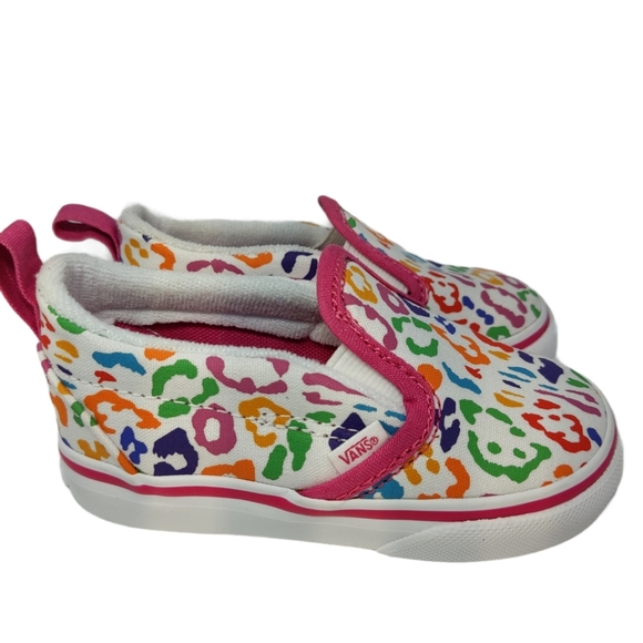 Vans Other - Vans Slip On V Rainbow Leapord Toddler Size 6